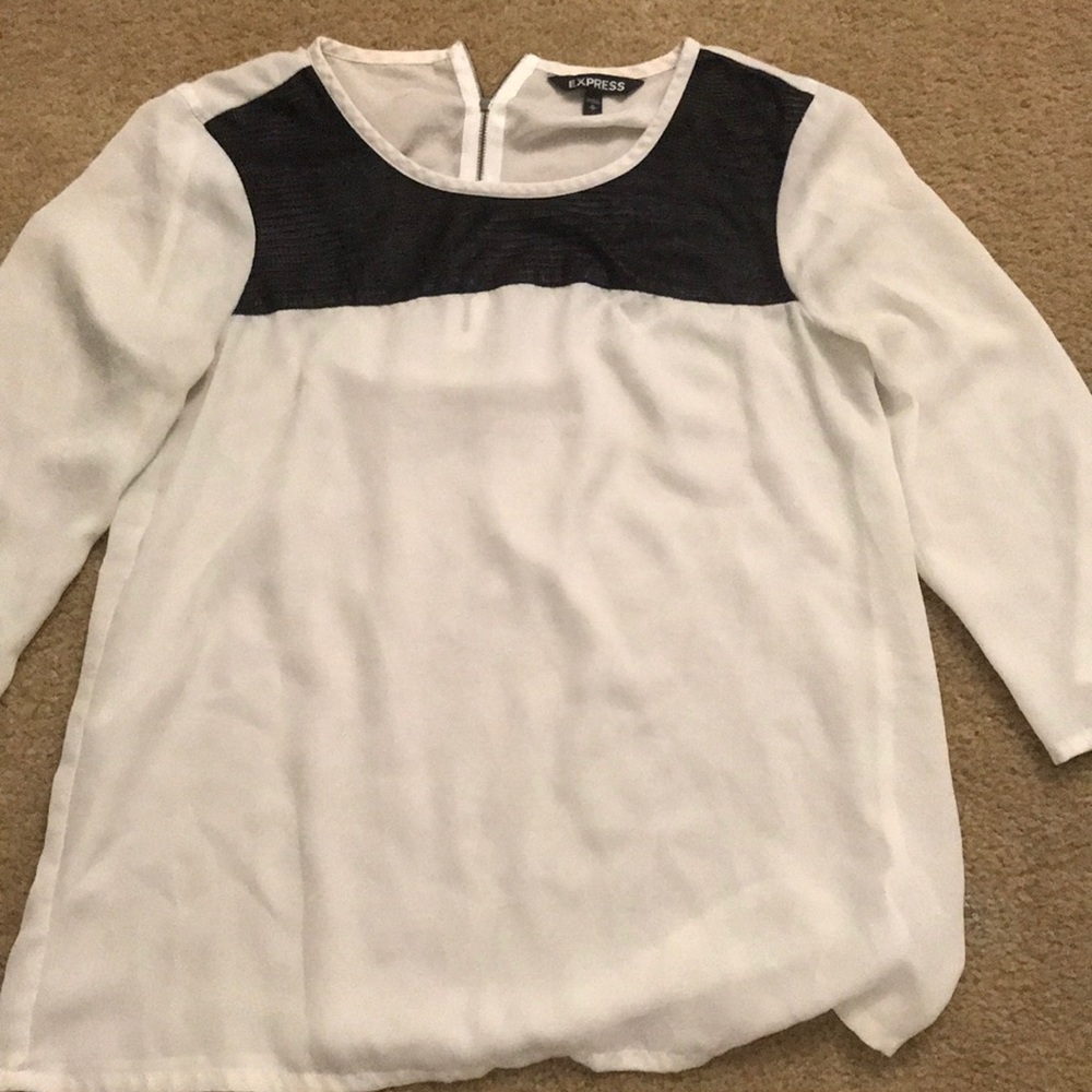 Express 3/4 sleeve shirt with leather top